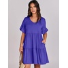 image:imageANRABESS Dresses for Women Summer Casual V Neck Ruffle Sleeve Mini DressRoyal Blue