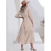image:imageANRABESS Women 34 Puff Sleeve Polo Neck Floral Maxi DressBrown Khaki