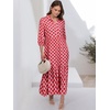 image:imageANRABESS Women 34 Puff Sleeve Polo Neck Floral Maxi DressFloral Red