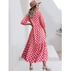 image:imageANRABESS Women 34 Puff Sleeve Polo Neck Floral Maxi DressFloral Red