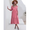 image:imageANRABESS Women 34 Puff Sleeve Polo Neck Floral Maxi DressFloral Red