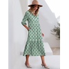 image:imageANRABESS Women 34 Puff Sleeve Polo Neck Floral Maxi DressGreen