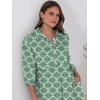 image:imageANRABESS Women 34 Puff Sleeve Polo Neck Floral Maxi DressGreen