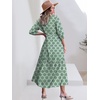 image:imageANRABESS Women 34 Puff Sleeve Polo Neck Floral Maxi DressGreen