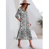 image:imageANRABESS Women 34 Puff Sleeve Polo Neck Floral Maxi DressLeopard Print