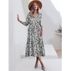 image:imageANRABESS Women 34 Puff Sleeve Polo Neck Floral Maxi DressLeopard Print