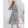 image:imageANRABESS Women 34 Puff Sleeve Polo Neck Floral Maxi DressLeopard Print