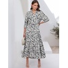 image:imageANRABESS Women 34 Puff Sleeve Polo Neck Floral Maxi DressLeopard Print