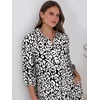 image:imageANRABESS Women 34 Puff Sleeve Polo Neck Floral Maxi DressLeopard Print