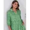 image:imageANRABESS Women 34 Puff Sleeve Polo Neck Floral Maxi DressLight Green