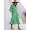 image:imageANRABESS Women 34 Puff Sleeve Polo Neck Floral Maxi DressLight Green