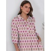image:imageANRABESS Women 34 Puff Sleeve Polo Neck Floral Maxi DressPink White