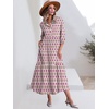 image:imageANRABESS Women 34 Puff Sleeve Polo Neck Floral Maxi DressPink White