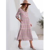 image:imageANRABESS Women 34 Puff Sleeve Polo Neck Floral Maxi DressPink White