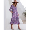 image:imageANRABESS Women 34 Puff Sleeve Polo Neck Floral Maxi DressPurple Pink Floral