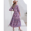 image:imageANRABESS Women 34 Puff Sleeve Polo Neck Floral Maxi DressPurple Pink Floral