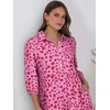 image:imageANRABESS Women 34 Puff Sleeve Polo Neck Floral Maxi DressRose Red Floral