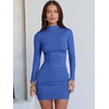 image:imageANRABESS Women Fall Long Sleeve Mock Neck Ribbed Knit Mini DressesBlue