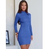 image:imageANRABESS Women Fall Long Sleeve Mock Neck Ribbed Knit Mini DressesBlue