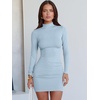 image:imageANRABESS Women Fall Long Sleeve Mock Neck Ribbed Knit Mini DressesLight Blue
