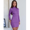 image:imageANRABESS Women Fall Long Sleeve Mock Neck Ribbed Knit Mini DressesPurple