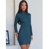 image:imageANRABESS Women Fall Long Sleeve Mock Neck Ribbed Knit Mini DressesTeal