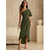image:imageANRABESS Women One Shoulder Formal Wedding Guest DressArmy Green
