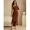 image:imageANRABESS Women One Shoulder Formal Wedding Guest DressRed Brown