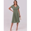 image:imageANRABESS Women Summer Casual Short Sleeve A Line Midi Dresses with PocketArmy Green