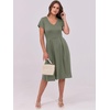 image:imageANRABESS Women Summer Casual Short Sleeve A Line Midi Dresses with PocketArmy Green