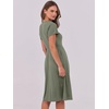 image:imageANRABESS Women Summer Casual Short Sleeve A Line Midi Dresses with PocketArmy Green