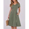 image:imageANRABESS Women Summer Casual Short Sleeve A Line Midi Dresses with PocketArmy Green
