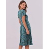 image:imageANRABESS Women Summer Casual Short Sleeve A Line Midi Dresses with PocketBlack Blue Floral