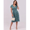 image:imageANRABESS Women Summer Casual Short Sleeve A Line Midi Dresses with PocketBlack Blue Floral