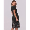 image:imageANRABESS Women Summer Casual Short Sleeve A Line Midi Dresses with PocketBlack Floral