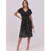 image:imageANRABESS Women Summer Casual Short Sleeve A Line Midi Dresses with PocketBlack Floral