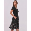 image:imageANRABESS Women Summer Casual Short Sleeve A Line Midi Dresses with PocketBlack Floral