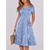 image:imageANRABESS Women Summer Casual Short Sleeve A Line Midi Dresses with PocketBlue White Floral