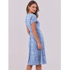 image:imageANRABESS Women Summer Casual Short Sleeve A Line Midi Dresses with PocketBlue White Floral