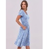 image:imageANRABESS Women Summer Casual Short Sleeve A Line Midi Dresses with PocketBlue White Floral