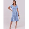 image:imageANRABESS Women Summer Casual Short Sleeve A Line Midi Dresses with PocketBlue White Floral