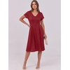 image:imageANRABESS Women Summer Casual Short Sleeve A Line Midi Dresses with PocketBurgundy