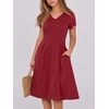 image:imageANRABESS Women Summer Casual Short Sleeve A Line Midi Dresses with PocketBurgundy