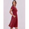 image:imageANRABESS Women Summer Casual Short Sleeve A Line Midi Dresses with PocketBurgundy