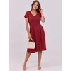 image:imageANRABESS Women Summer Casual Short Sleeve A Line Midi Dresses with PocketBurgundy