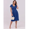 image:imageANRABESS Women Summer Casual Short Sleeve A Line Midi Dresses with PocketDark Blue