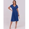 image:imageANRABESS Women Summer Casual Short Sleeve A Line Midi Dresses with PocketDark Blue