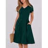 image:imageANRABESS Women Summer Casual Short Sleeve A Line Midi Dresses with PocketDark Green