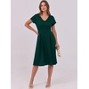 image:imageANRABESS Women Summer Casual Short Sleeve A Line Midi Dresses with PocketDark Green