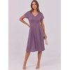 image:imageANRABESS Women Summer Casual Short Sleeve A Line Midi Dresses with PocketDark Purple